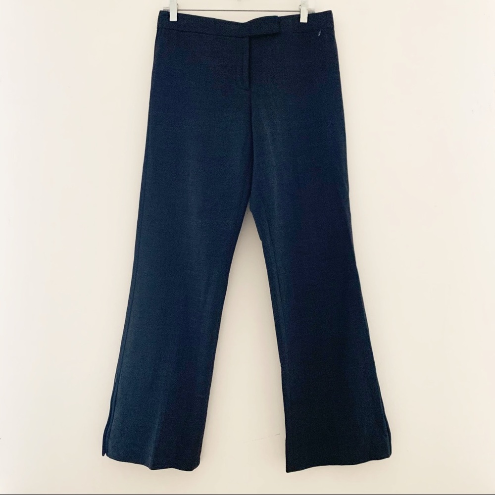 Elie Tahari Gray Wool Blend Wide Leg Pants 10